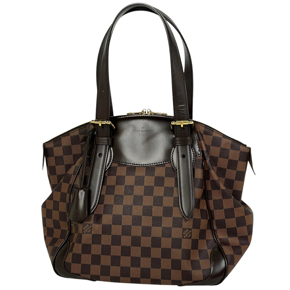 Louis Vuitton Verona Handbag Tote Bag Shoulder Damier Brown